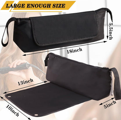 Purple Premium Insulated Roll-Up Travel Case for Hair Styling Tools & Blow Dryers with Muti-Pockets (18x5.5x5 Inch)