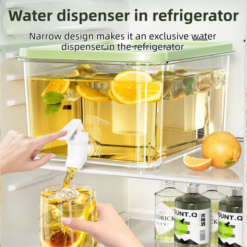 5L Compact Fridge-Ready Cold Drink Dispenser with Spigot, Timer and Infuser Filter - Food-Grade PP & Heat Resistant Fruit Tea Tank
