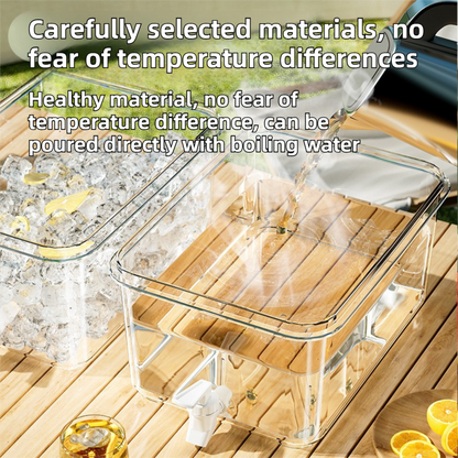 5L Compact Fridge-Ready Cold Drink Dispenser with Spigot, Timer and Infuser Filter - Food-Grade PP & Heat Resistant Fruit Tea Tank
