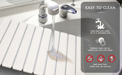 30x40cm Foldable Marble Pattern Kitchen Dish Drainer(Style 2) - Ultra-Absorbent Natural Stone Mat, Fast-Drying & Space-Saving