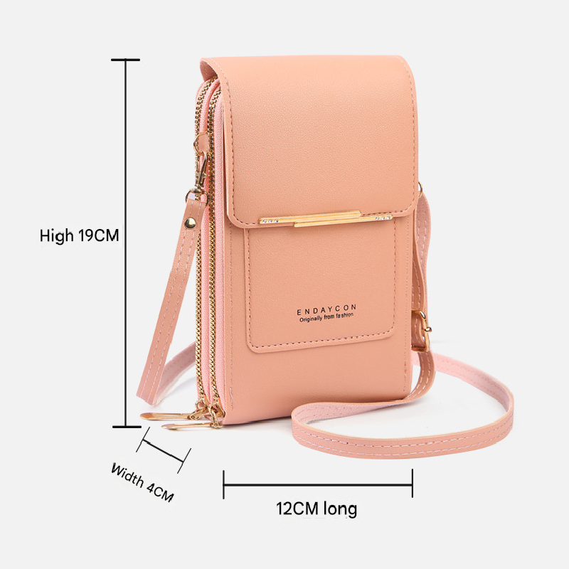 Black Touch Screen Crossbody Phone Bag for Women Small Shoulder Purse with Dual Zippers and Card Slots Compact Travel Pouch Australian Lifestyle