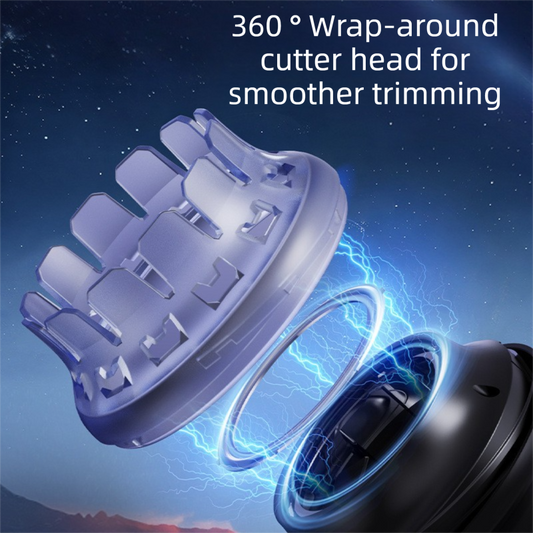 360Â° Floating Hair Trimmer with Stainless Steel Blade â€“ Cordless Electric Hair Clipper for Men, Full-Body Washable, Type-C Fast Charging