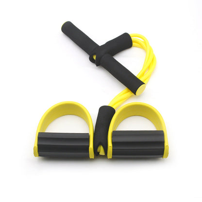 Yellow Home Multi-Function Foot Pedal Resistance Trainer â€“ 4-Strand Elastic Pull Rope for Abdominal Exercise, Sit-Up Assistance, and Full-Body Fitness (Unisex)