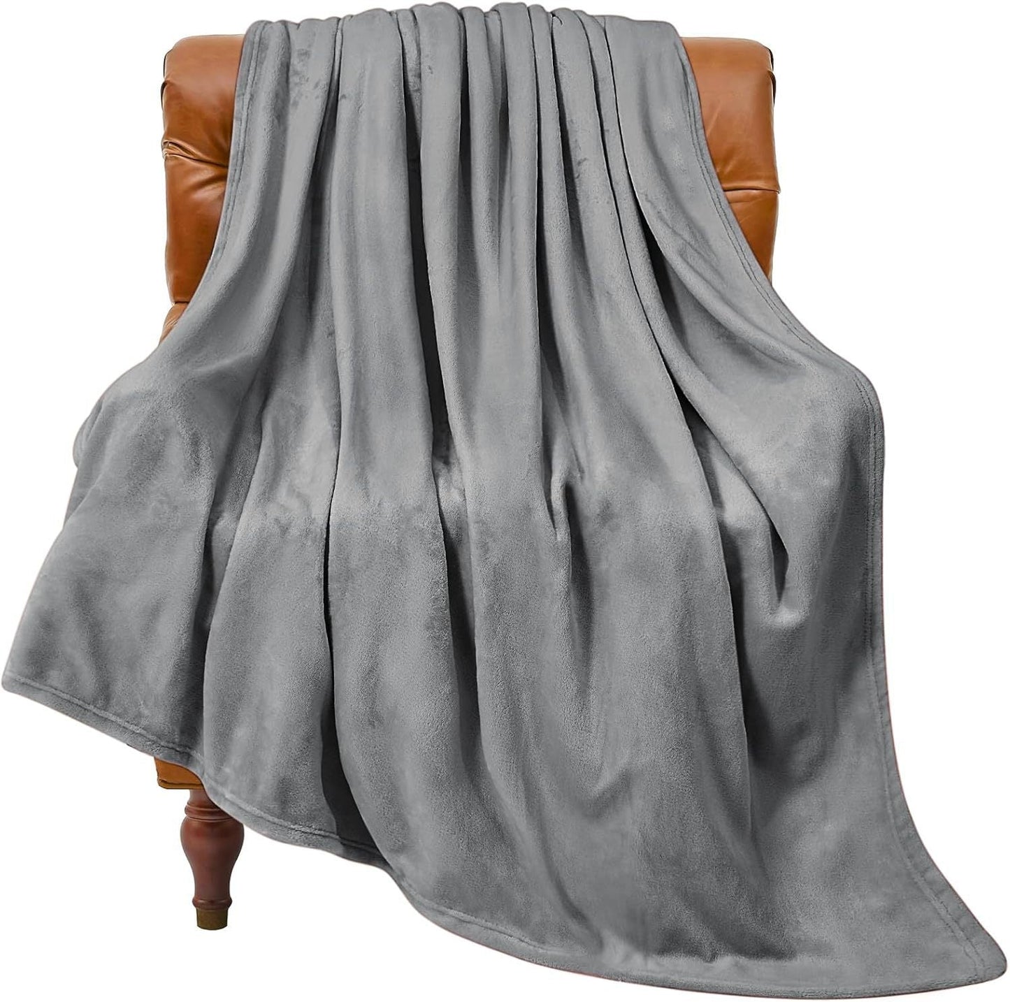 Grey Ultra-Soft Coral Fleece Blanket â€“ Lightweight Summer Throw for Office Naps, Air Conditioning, and Cozy Home Use(70*100cm)