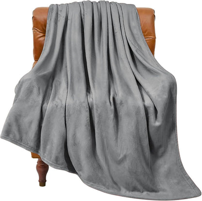 Grey Ultra-Soft Coral Fleece Blanket â€“ Lightweight Summer Throw for Office Naps, Air Conditioning, and Cozy Home Use(150*200cm)