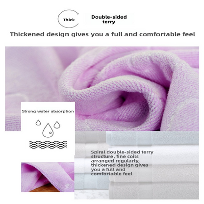 2-Pack Purple Embossed Microfiber Bear Bath Towels â€“ 70 x 140 cm, Ultra-Absorbent and Soft for Bath, Beach & Gym