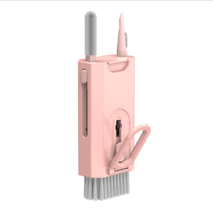 Pink Q8 8-in-1 Multi-Function Cleaning Kit â€“ Compact Keyboard, Phone, and Earphone Cleaner with Built-In Tools (No Cleaning Liquid Included)