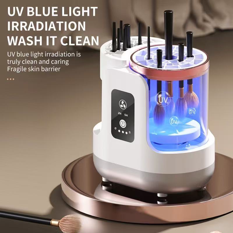 Automatic Electric Makeup Brush Cleaner with UV Sterilization & Fast Drying â€“ Rechargeable, One-Touch Cleaning for Home & Travel