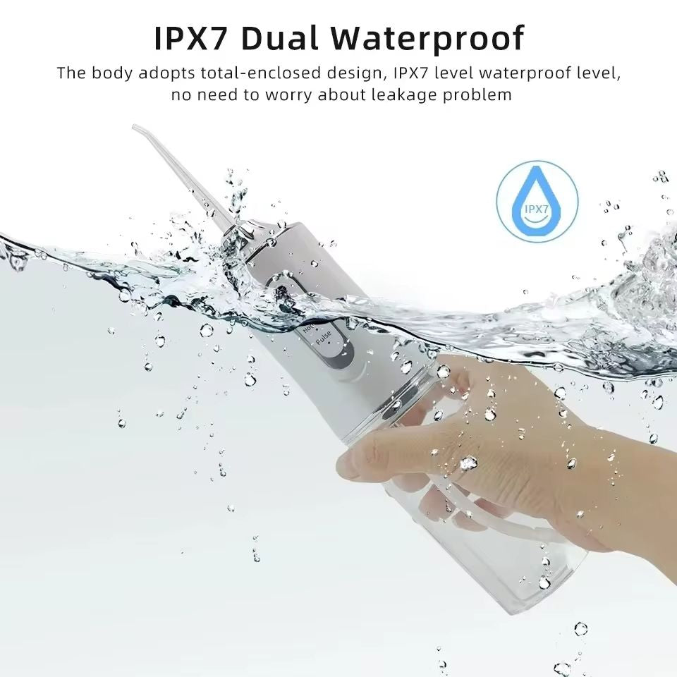 Green Portable Water Flosser Oral Irrigator with 230ml Tank and 3 Modes Rechargeable IPX7 Waterproof Teeth Cleaner for Australian Home and Travel Use