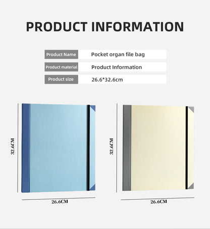 Blue Important Document Organizer Folder with 10 Manila Envelopes and Acid-Free Paper for Home Office Estate Planning and Aussie Travel
