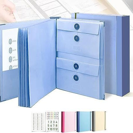 Pink Important Document Organizer Folder with 10 Manila Envelopes and Acid-Free Paper for Home Office Estate Planning and Aussie Travel