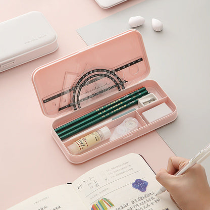 3-Pack Pink Macaron Color Pencil Case with Multi-Compartment Storage Waterproof PP Stationery Organizer for Australian Students School Essentials