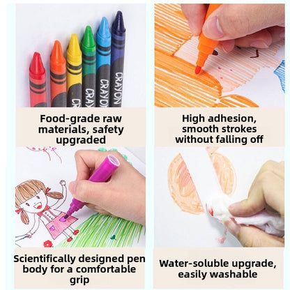 Pink 208-Piece Kids Art Set with Built-in Trifold Easel Drawing and Painting Kit for Students with Watercolor Pens Crayons and Pencils for Aussie Homes