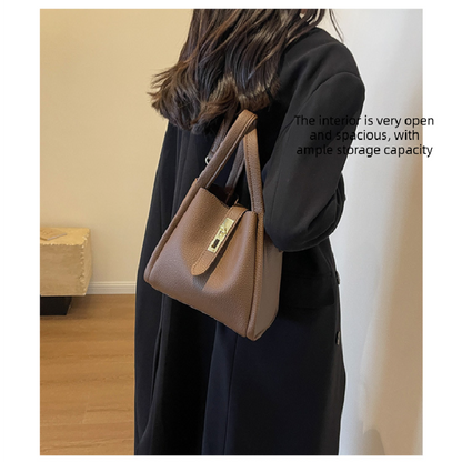 Elephant Grey Retro 2-Piece Women's Bucket Bag Set with Removable Inner Pouch PU Leather Crossbody Handbag and Fashionable Tote for Australian Everyday Use