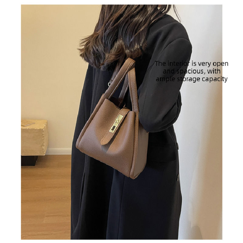 Yellow Retro 2-Piece Women's Bucket Bag Set with Removable Inner Pouch PU Leather Crossbody Handbag and Fashionable Tote for Australian Everyday Use