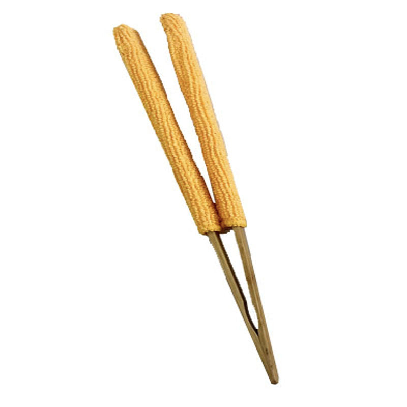 Orange 3 Pack Microfiber Plant Leaf Cleaning Tongs with Removable Sleeves and Natural Bamboo Handles for Houseplants Maintenance