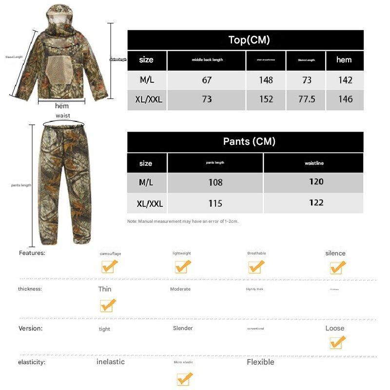 Withered grass Camouflage Mosquito Repellent Suit Ultra-Fine Mesh Hooded Ghillie Suit for Outdoor Hunting Camping Fishing and Beekeeping(XL/XXL)