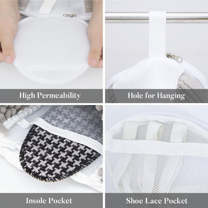 2 Pack Shoe Washing Bag for Washing Machine with 360-degree Cleaning Fibers, Protects Sneakers and Trainers, Laundry Care for Australian Homes