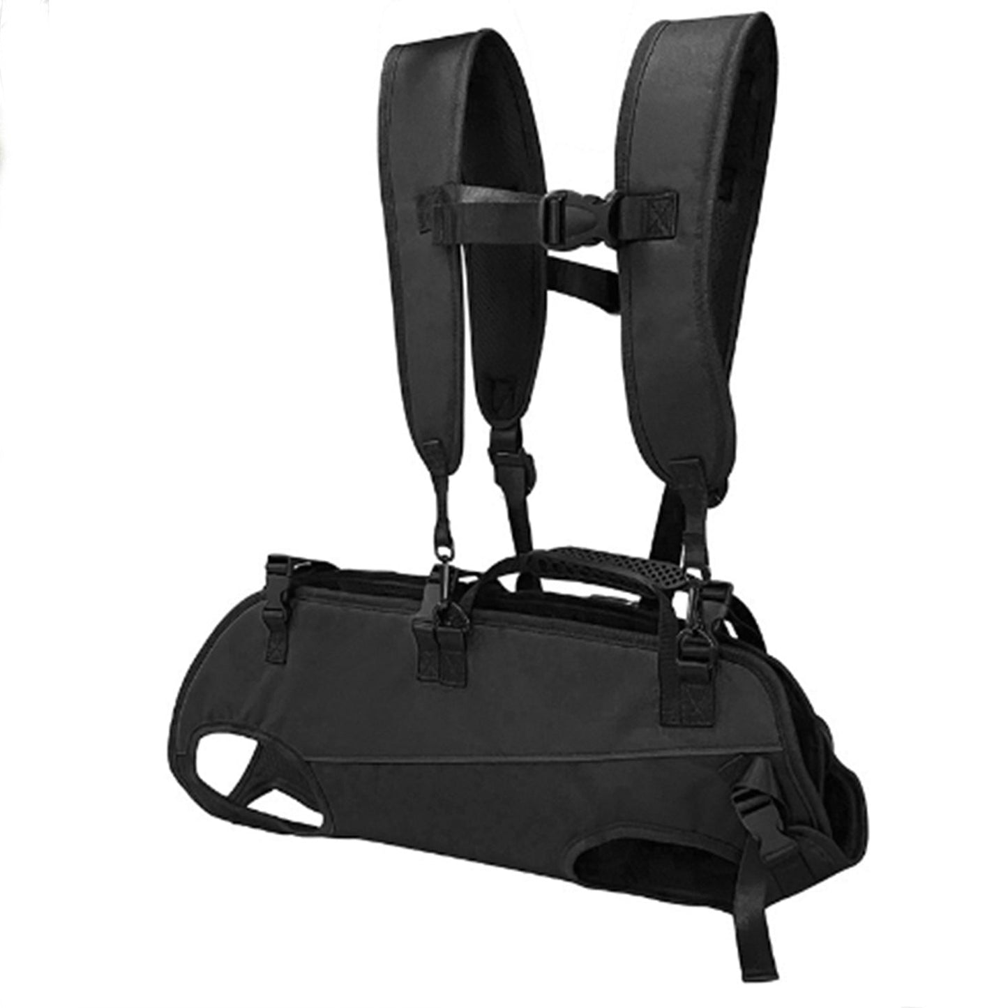 Black Multi-Functional Dog Carrier Backpack and Lift Harness for Hiking and Outdoor Use, Adjustable Breathable Pet Support Sling for Senior or Injured Large Dogs(Size: S)