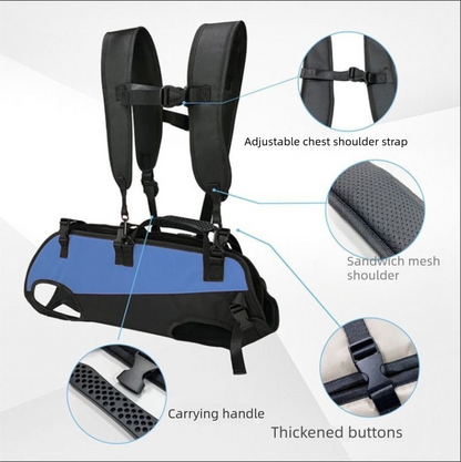 Black Multi-Functional Dog Carrier Backpack and Lift Harness for Hiking and Outdoor Use, Adjustable Breathable Pet Support Sling for Senior or Injured Large Dogs(Size: M)