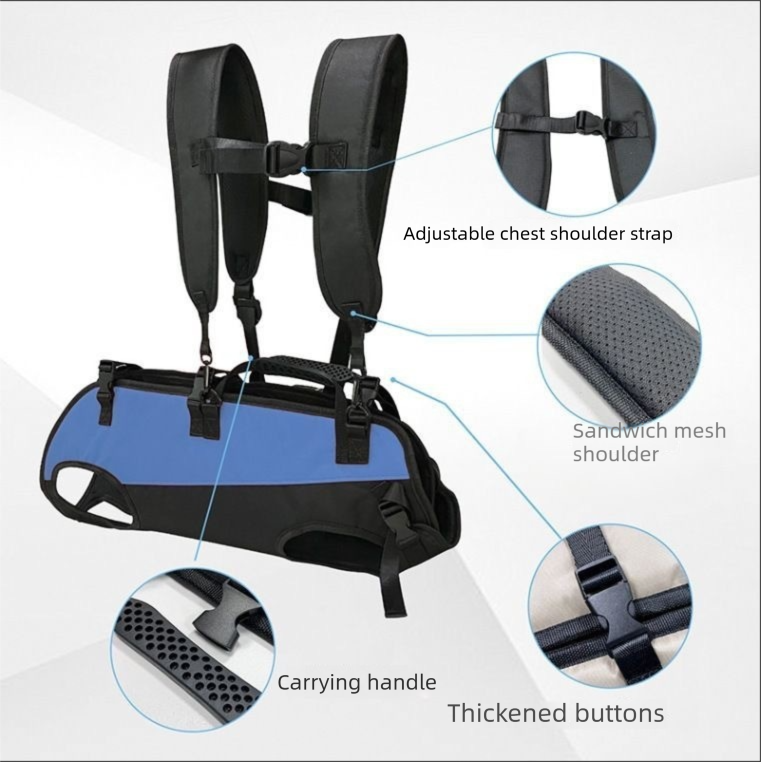 Black Multi-Functional Dog Carrier Backpack and Lift Harness for Hiking and Outdoor Use, Adjustable Breathable Pet Support Sling for Senior or Injured Large Dogs(Size: L)