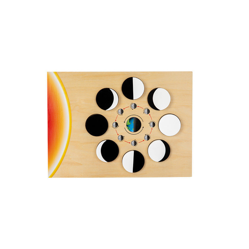 Lunar phase change 0.45 Educational Wooden Cognitive Matching Puzzle Toy for Kids Early Learning and Fine Motor Skill Development, Durable Preschool Accessory