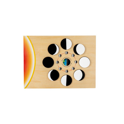 Lunar phase change 0.45 Educational Wooden Cognitive Matching Puzzle Toy for Kids Early Learning and Fine Motor Skill Development, Durable Preschool Accessory