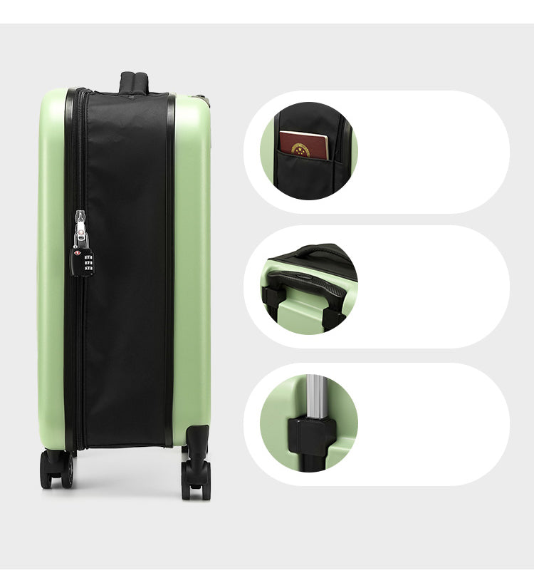 Blue 20 Inch Foldable Carry-on Suitcase with 360 Spinner Wheels and Combination Lock, Lightweight Space Saving Hard Shell Luggage for Australian Travel