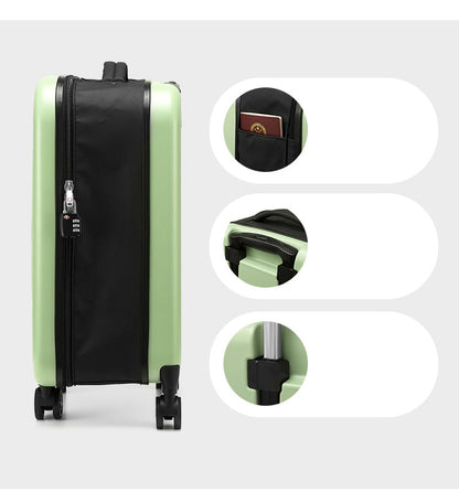 Blue 20 Inch Foldable Carry-on Suitcase with 360 Spinner Wheels and Combination Lock, Lightweight Space Saving Hard Shell Luggage for Australian Travel