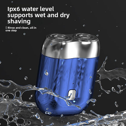 Green Portable Mini Electric Shaver with Dual Floating Heads IPX6 Waterproof Rechargeable Travel Razor for Men for Grooming and Business Trips
