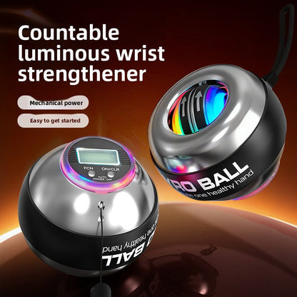 Blue LED Gyro Ball Wrist Power Trainer with Digital Counter and Auto-Start Zinc Alloy Core for Grip Strength and Stress Relief in Australian Homes