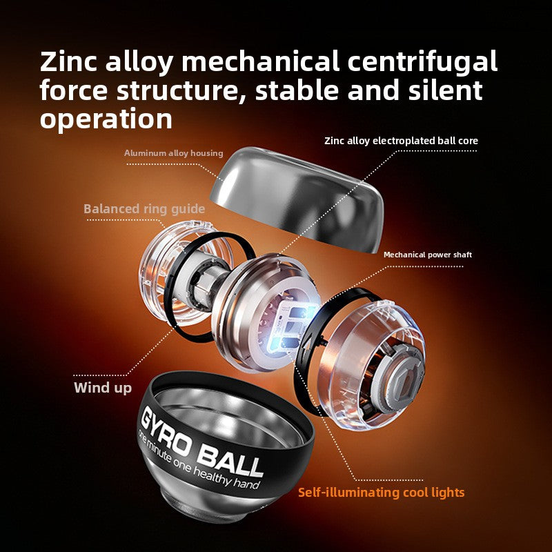 Red LED Gyro Ball Wrist Power Trainer with Digital Counter and Auto-Start Zinc Alloy Core for Grip Strength and Stress Relief in Australian Homes