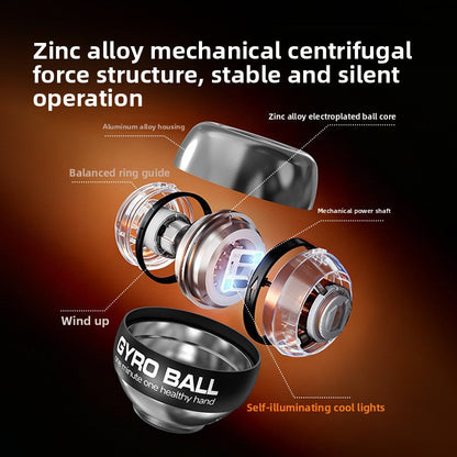 Red LED Gyro Ball Wrist Power Trainer with Digital Counter and Auto-Start Zinc Alloy Core for Grip Strength and Stress Relief in Australian Homes