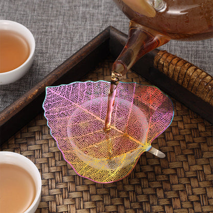 5-PCS Iridescent 304 Stainless Steel Bodhi Leaf Tea Strainer Creative Fine Mesh Tea Filter Infuser for Loose Leaf Tea Australian Home Tea Set Accessory