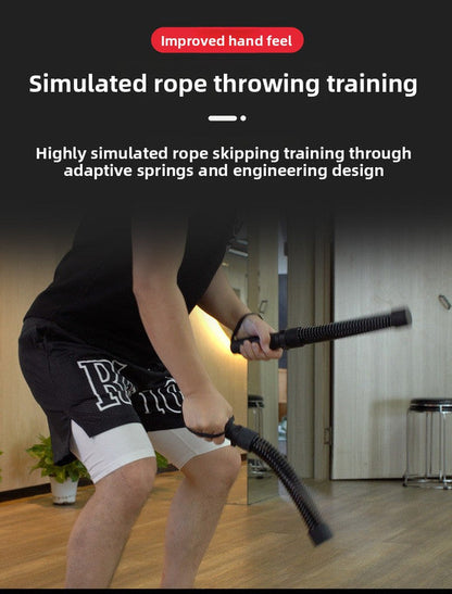 Cordless Battle Rope Weighted Spring Bars 1 Pair Heavy Duty Arm & Core Trainer Portable Home Gym Equipment Black