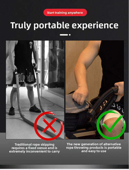 Cordless Battle Rope Weighted Spring Bars 1 Pair Heavy Duty Arm & Core Trainer Portable Home Gym Equipment Black