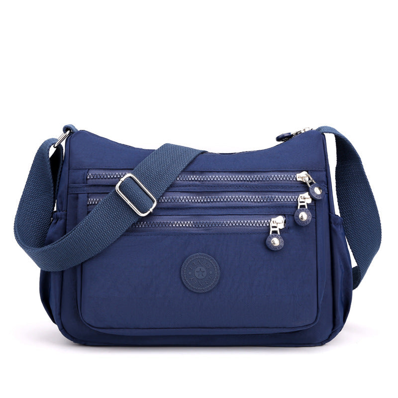Women's Lightweight Nylon Crossbody Bag Waterproof Multi Pocket Shoulder Purse Travel Messenger Sapphire Blue