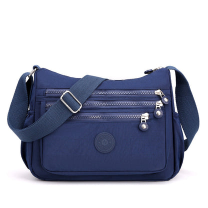 Women's Lightweight Nylon Crossbody Bag Waterproof Multi Pocket Shoulder Purse Travel Messenger Sapphire Blue