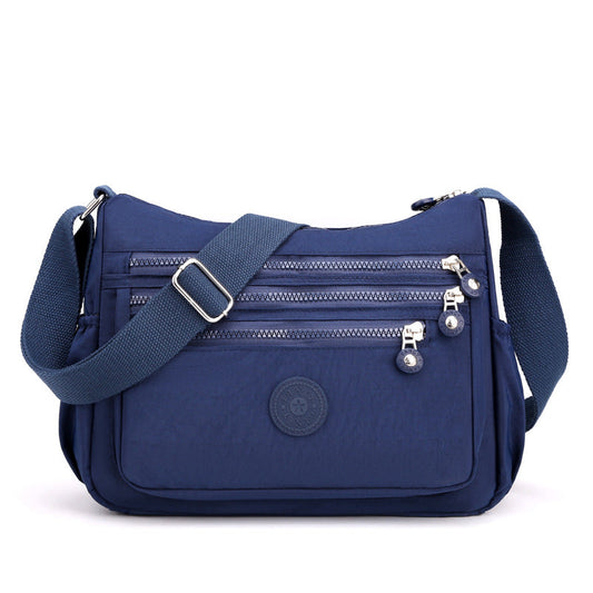 Women's Lightweight Nylon Crossbody Bag Waterproof Multi Pocket Shoulder Purse Travel Messenger Sapphire Blue