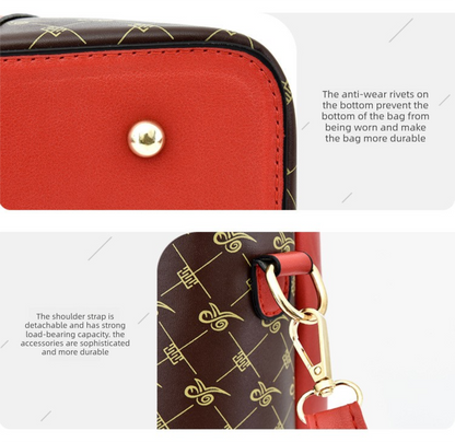 2 PCS Women's Handbag Set PU Leather Tote & Crossbody Purse Fashion Splicing Design Black