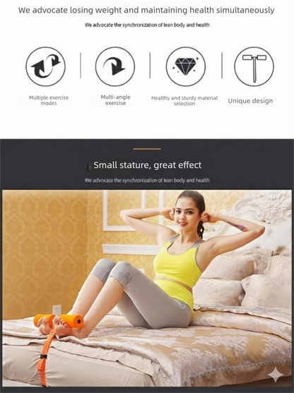 Portable Sit-Up Assistant Bar Door & Bed Anchor Core Trainer Adjustable Ab Workout Equipment Orange