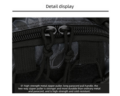 Tactical Sling Bag Classic Black 600D Waterproof Crossbody Backpack MOLLE EDC Shoulder Pack for Urban Hiking
