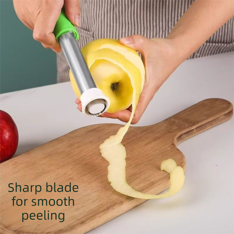 2-in-1 Apple Corer & Peeler Stainless Steel Fruit Prep Tool Kitchen Gadget Green