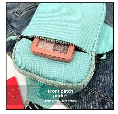 Unisex Mini Nylon Crossbody Sling Bag Chest Pouch Adjustable Wide Strap Lightweight Red for Travel Sports & Festivals