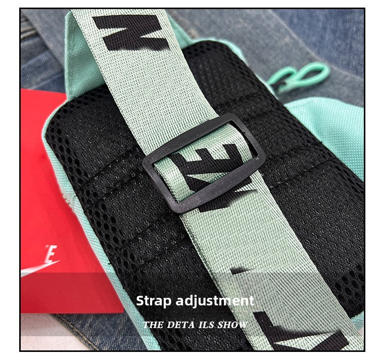 Unisex Mini Nylon Crossbody Sling Bag Chest Pouch Adjustable Wide Strap Lightweight Red for Travel Sports & Festivals