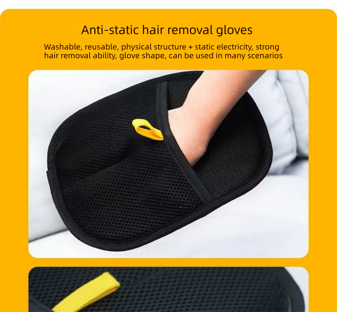 2 PCS Pet Hair Remover Mitt Reusable Static Lint Brush Glove for Cat & Dog Fur Cleaning Furniture Clothes & Bedding