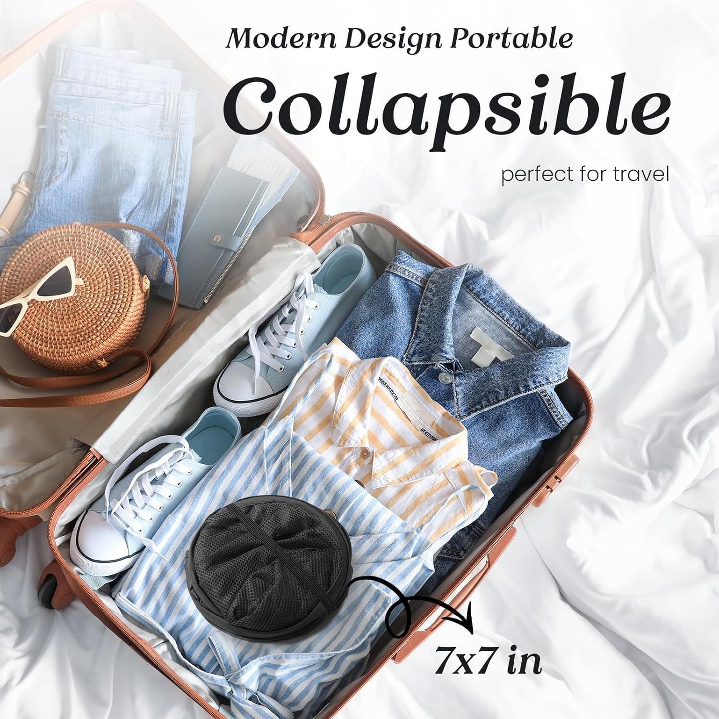 2 PCS Mesh Pop Up Laundry Hamper Collapsible Washing Basket with Side Pocket & Reinforced Handles Portable Dirty Clothes Bin for Dorm Travel & Toy Storage (Green & Red)