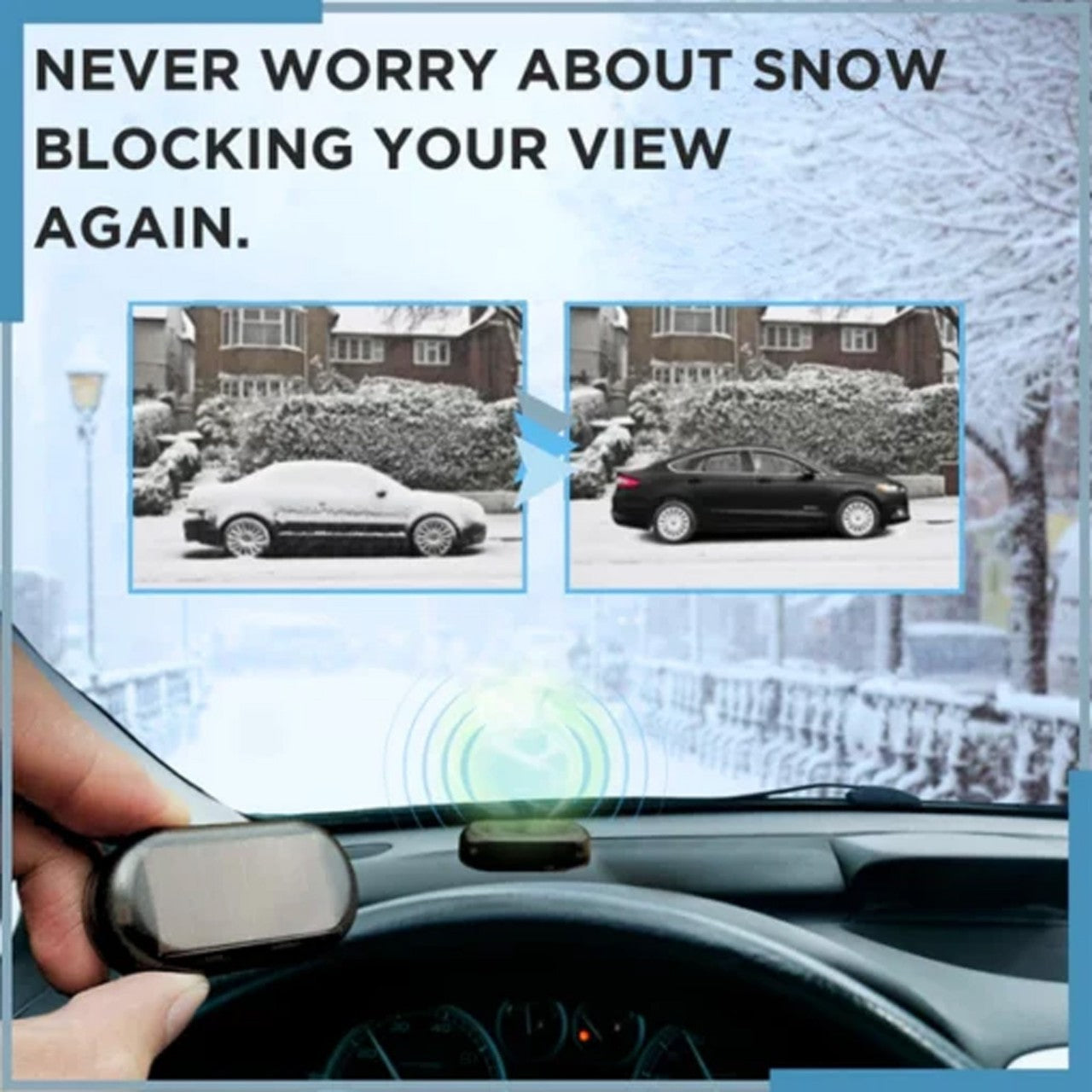 Solar Powered Car Antifreeze Snow Removal Device Electromagnetic Windshield De-icer Anti-Fog Frost Tool for Winter Driving