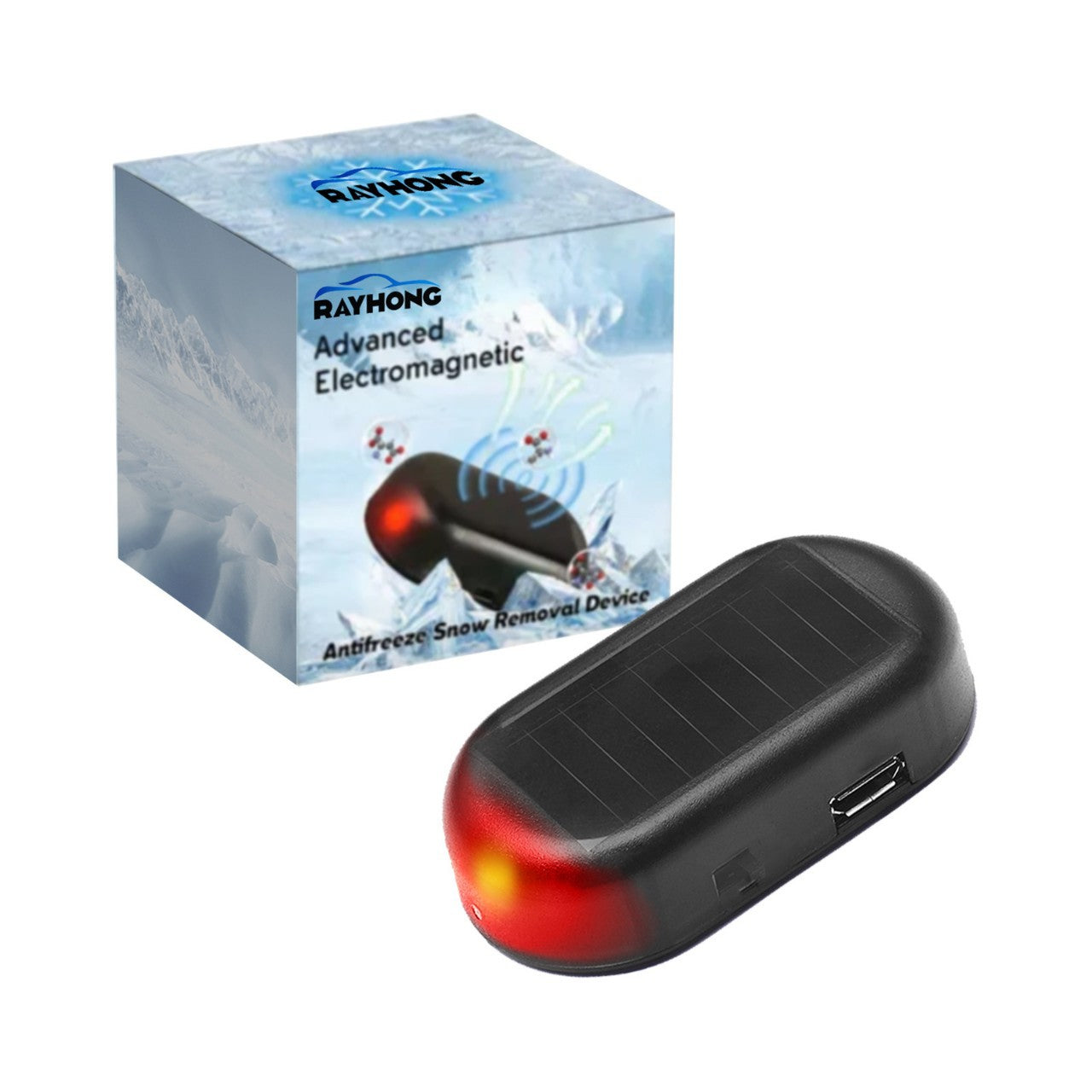 Solar Powered Car Antifreeze Snow Removal Device Electromagnetic Windshield De-icer Anti-Fog Frost Tool for Winter Driving