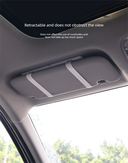 Car Visor Vanity Mirror with LED Lights Rechargeable Ultra-Thin Sun Visor Makeup Mirror 3 Light Modes Touch Control (Black)